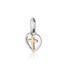 925 Silver Polished Heart Shaped Crucifix Pendant