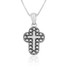 Sterling Silver Pendant Trinity Cross with Beaded Contour