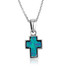 925 Sterling silver Pendant Cross with Blue Opal