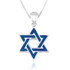 Silver Studded Star Pendant with Blue Enamel