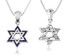 Star of David Silver Pendant with Blue Enamel