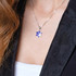 Sterling Silver Star of David Pendant with Blue Enamel