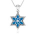 Silver Star of David Pendant with Embedded Zirconia Stone