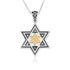 Silver Gold Plated Diamond Shaped Star of David Pendant