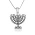 Silver Menorah Shape Pendant