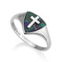 Sterling Silver Ring with Engraved Cross on Eilat Stone