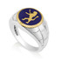 Lion of Judah Gold Plated Silver Ring with Blue Enamel
