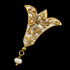 Michal Golan Luster & Light Pearl Fleur de Lis Brooch