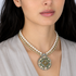 Michal Golan Moss Garden Riverstone Large Circle Beaded Necklace