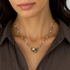 Michal Golan Moss Garden Riverstone Crescent Necklace