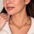 Michal Golan Peach Tree Pearl Triangle Necklace
