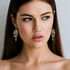 Michal Golan Teal Oval Dangling Earrings