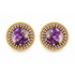 Michal Golan Violet Amethyst Circle Post Earrings II
