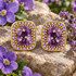 Michal Golan Violet Amethyst Large Square Earrings
