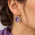 Michal Golan Violet Amethyst Circle Wire Earrings