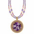 Michal Golan Violet Amethyst Circle Necklace on Double Beaded Chain