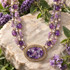 Michal Golan Violet Amethyst Beaded Oval Necklace