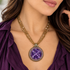 Michal Golan Violet Amethyst Large Medallion Necklace