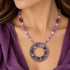 Michal Golan Violet Amethyst Large Open Circle Necklace