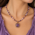Michal Golan Violet Amethyst Small Circle Beaded Necklace
