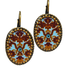 Iris Designs Elipse Enamel Ornamented Ethnic Chic Turquoise & Brown Earrings