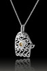 Miram Hamsa Hand Pendant By Haari