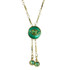 Evil Eye Necklace - Crystal Centered Eye & Teal Dangles