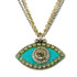 Evil Eye Necklace - Blue, Medium Eye With Crystal Edges & Center