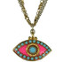 Evil Eye Necklace - Pink, Medium Eye With Blue Edges & Center