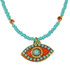 Evil Eye Necklace - Pink, Medium Eye With Blue Center & Edges