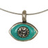 Evil Eye Necklace - Michal Golan Small, Blue Green Eye With Crystal Center On Wire