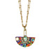 Michal Golan Necklace - Multibright Small Fan Pendant With Double Chains