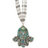 Michal Golan Green Hamsa Necklace - N2782