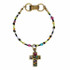 Michal Golan Pink Floral Cross Bracelet