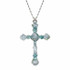 Large Aqua Cross Necklace