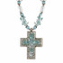 Medium Aqua Cross Necklace