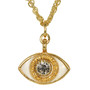 Evil Eye Necklace - Michal Golan Gold, Medium, White Eye With Crystal Center On Three Stranded Chain