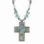 Medium Aqua Cross Necklace