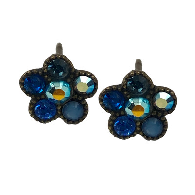 Michal Negrin Eve Tiny Blue Color Crystal stud Earrings