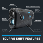 Graphic of Tour V6 Shift Laser Rangefinder Features Graphic of Tour V6 Shift Laser Rangefinder Features