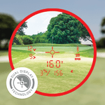 Animated GIF showing the Pro X3+ LINK Laser Rangefinder red reticle and black reticle. Animated GIF showing the Pro X3+ LINK Laser Rangefinder red reticle and black reticle.