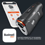 Graphic of Bushnell Golf App with Pro X3+ LINK Laser Rangefinder. Graphic of Bushnell Golf App with Pro X3+ LINK Laser Rangefinder.