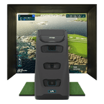 LPi Indoor Launch Monitor Front View With Simulation Screen And Hitting Mat On Transparent Background LPi Indoor Launch Monitor Front View With Simulation Screen And Hitting Mat On Transparent Background