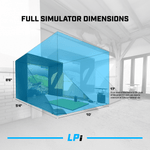 Graphic of Space Required and Dimensions of LPi Full Simulator Package Graphic of Space Required and Dimensions of LPi Full Simulator Package
