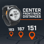 Bushnell Golf iON Edge GPS watch demonstration of center front/back distances. Bushnell Golf iON Edge GPS watch demonstration of center front/back distances.