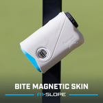 A1-Slope Laser Rangefinder mounted to cart bar with BITE Magnetic skin. A1-Slope Laser Rangefinder mounted to cart bar with BITE Magnetic skin.