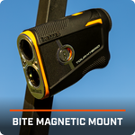 Tour Hybrid Laser Rangefinder and GPS on cart bar with BITE Magnetic Mount