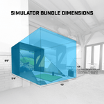 Graphic of Space Required and Dimensions of Launch Pro Simulator Bundle Graphic of Space Required and Dimensions of Launch Pro Simulator Bundle