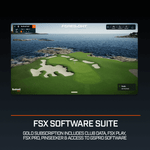 FSX software interface displaying virtual golf course simulation.