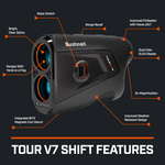 The Bushnell Golf Tour V7 Shift is a compact, premium golf laser rangefinder designed for fast, accurate distance readings with a durable and ergonomic build.